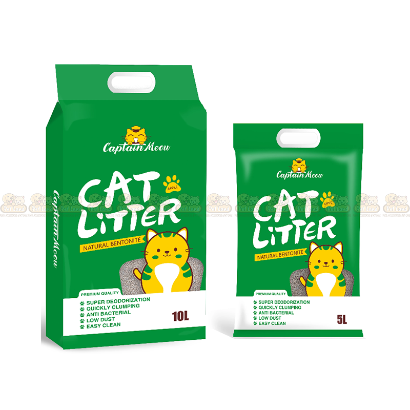 Captain Meow Natural Bentonite Apple Flavour Cat Litter 10L