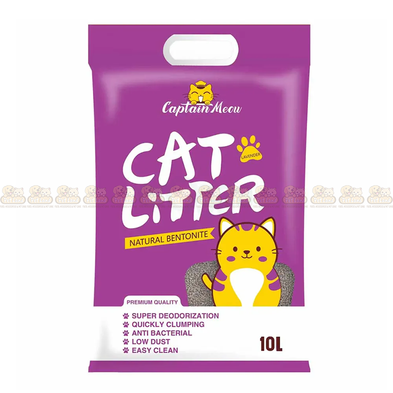 Captain Meow Natural Bentonite Lavender Flavour Cat Litter 5L