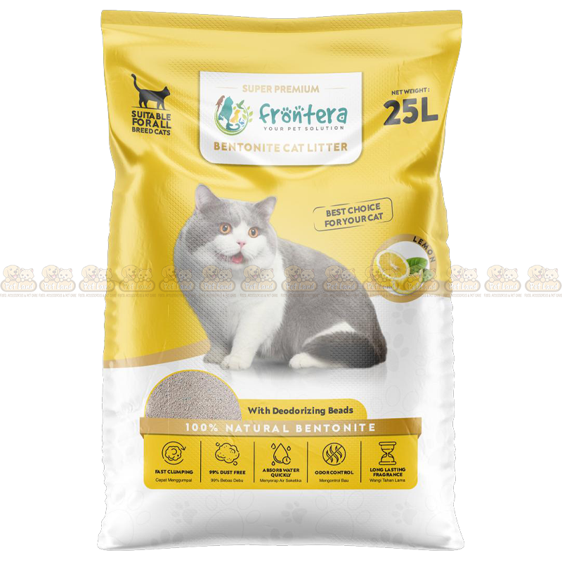 Frontera Super Premium Bentonite Lemon Flavour Cat Litter 25L