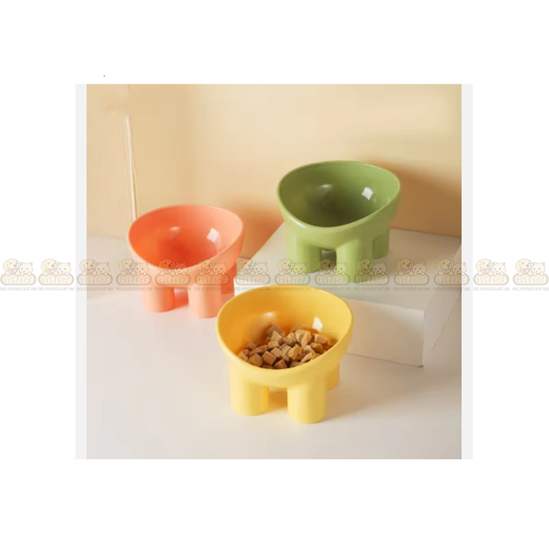 Slant Design High Leg Base Feeding Bowl for Cat & Dog – Food Grade Plastic