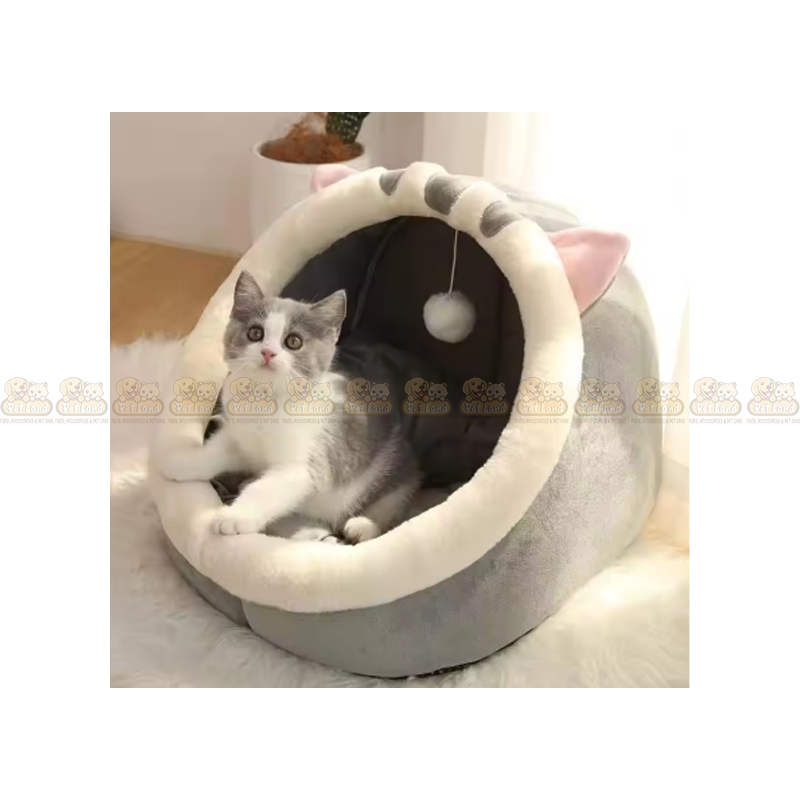Comfortable Cartoon Style Cotton Cat House & Bed – Winter Warm