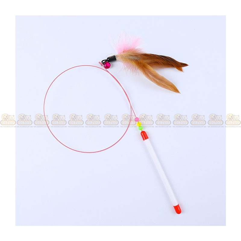 Feather Style Stick with Bell Cat Teaser Toy