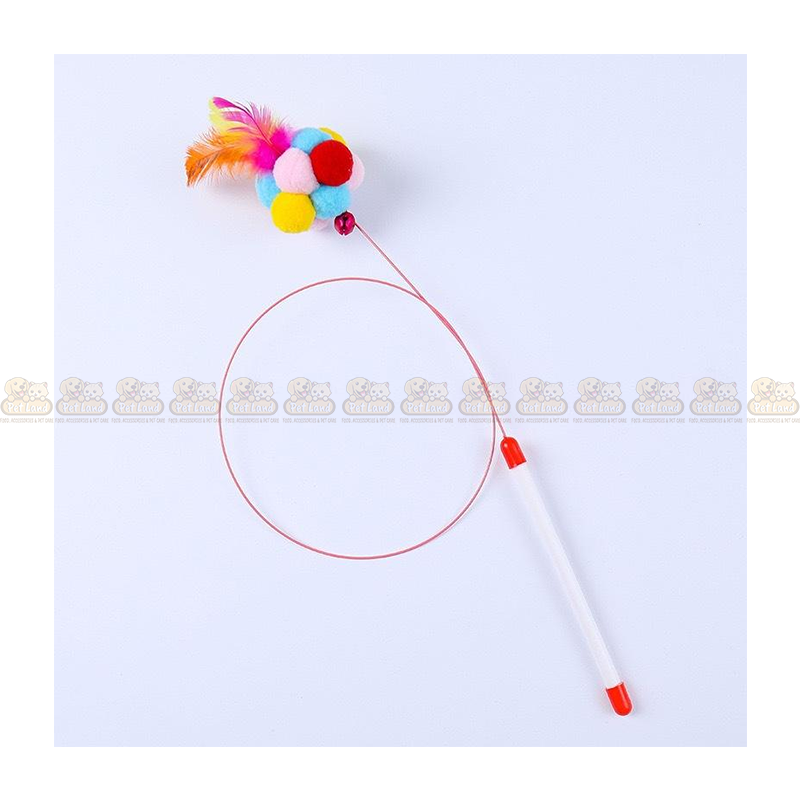Ball Style Stick with Bell Cat Teaser Toy