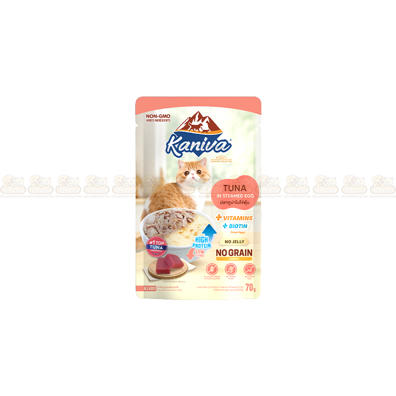 Kaniva Tuna in Steamed Egg No Grain 70g Pouch Food (All Age)