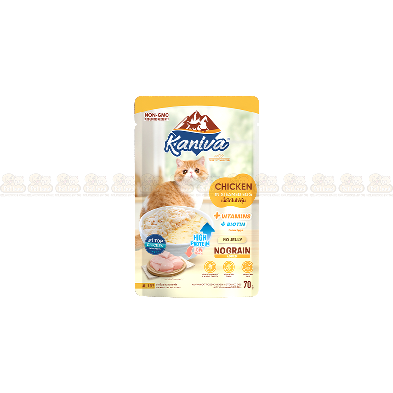 Kaniva Chicken in Steamed Egg No Grain 70g Pouch Food (All Age)
