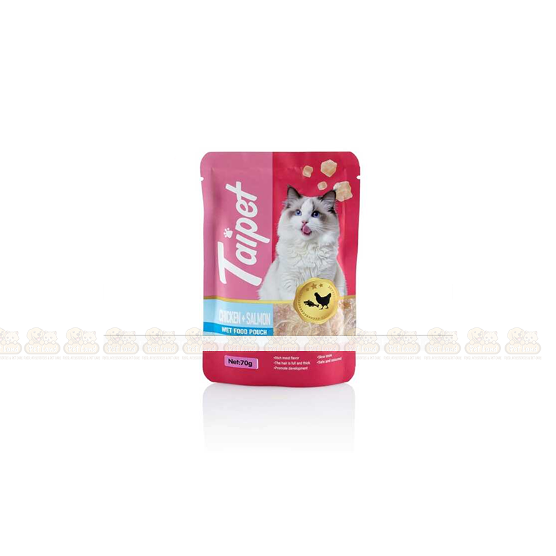 Taipet Chicken & Salmon in Jelly 70g All Age Pouch Food