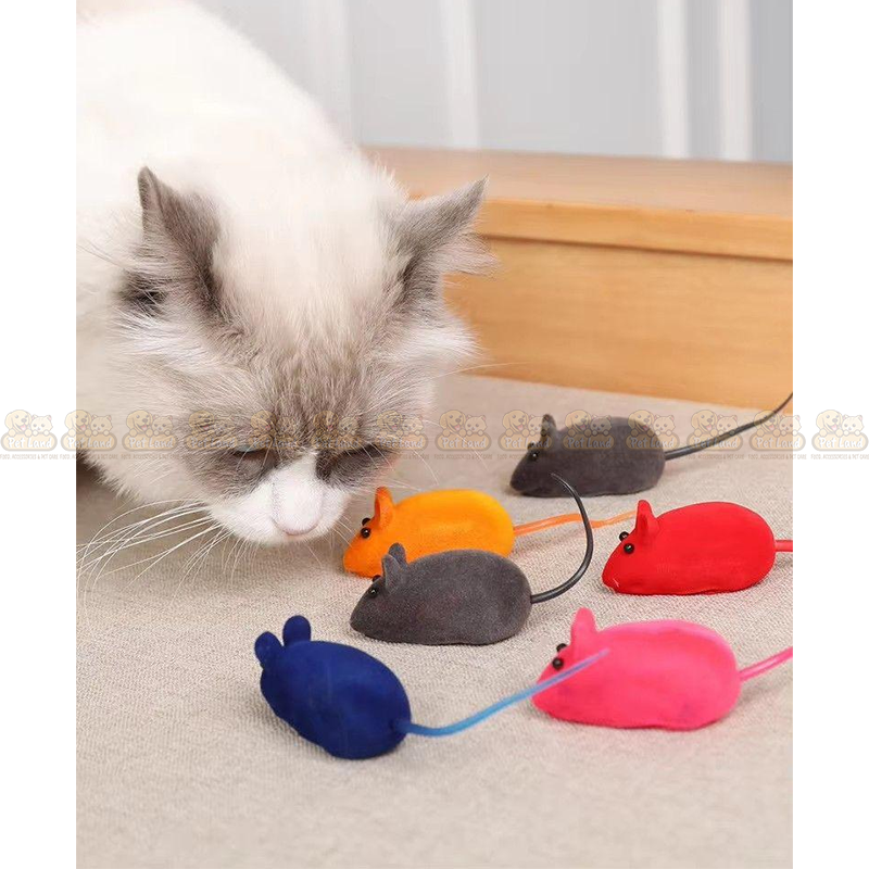 Realistic Rubber Mouse Toy for Chewing & Playing (Random Color) – 1 Pc