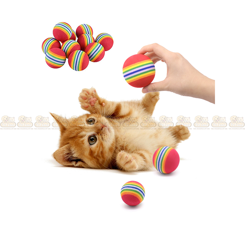 Cat Playing Rainbow Ball Toy (1 Pc)