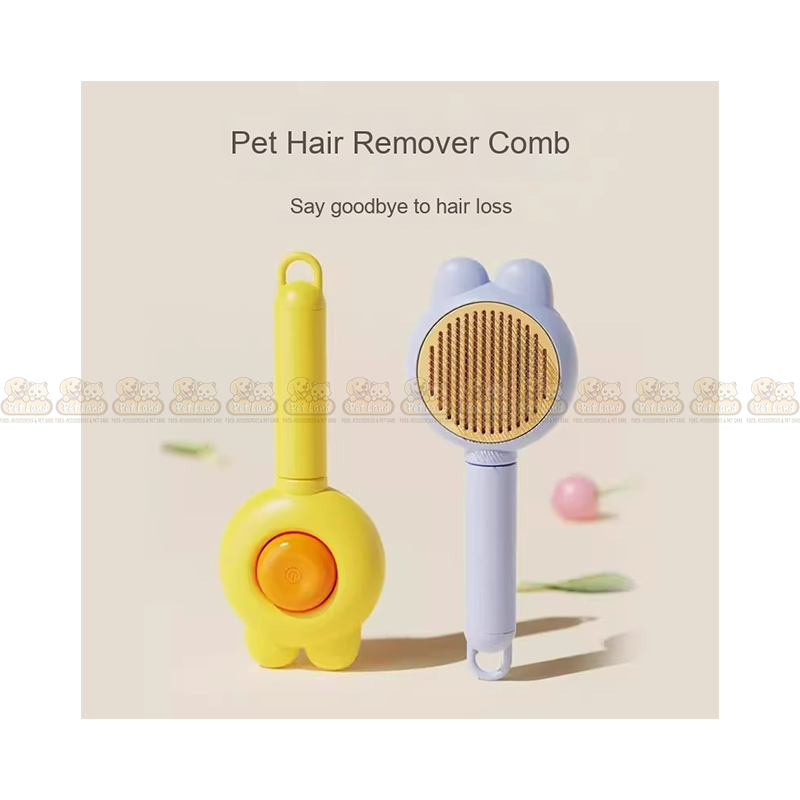 Rabbit Ear Shape Grooming Push Brush for Cats & Dogs