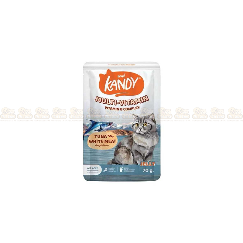Kandy Multi-Vitamin Tuna & White Meat in Jelly 70g Pouch Food (All Age)