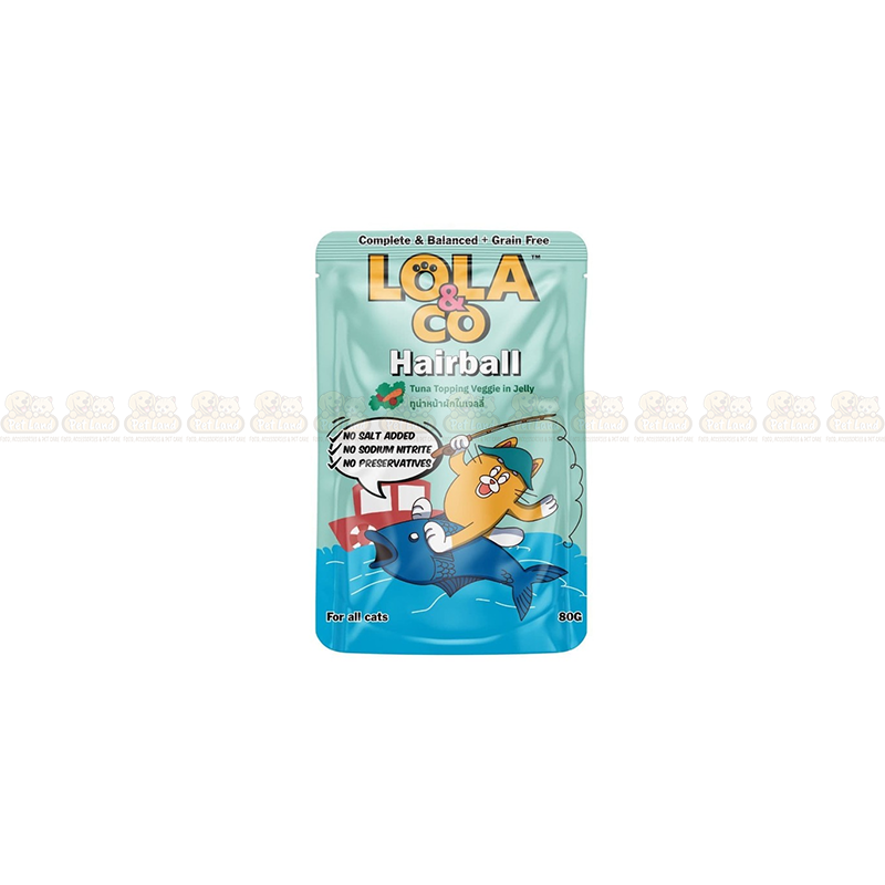 Lola & Co Hairball Tuna Topping Veggie in Jelly 80g Pouch Food (All Cats)