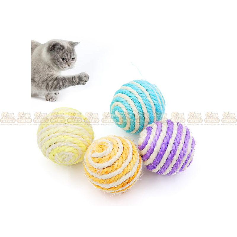 Colourful Sisal Ball Cat Toy (1 Piece)