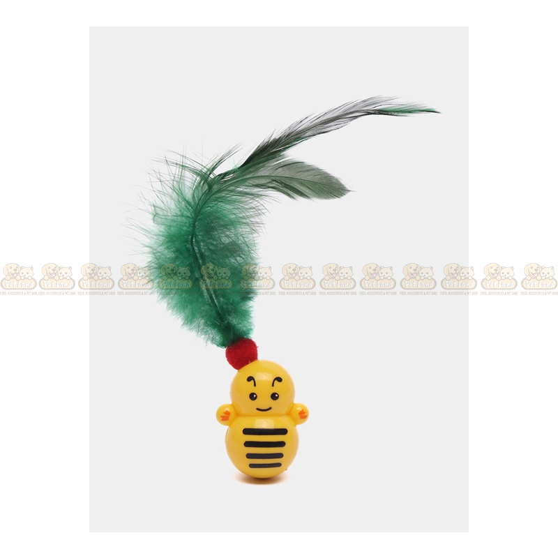 Small Colorful Feather Tumbler Cat Ball Toy