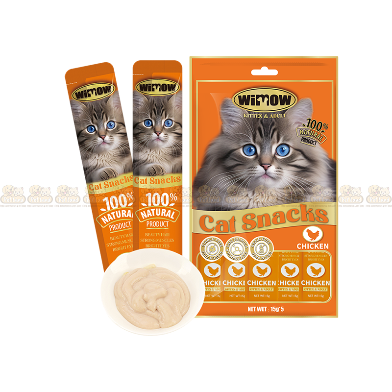 WiMOW Cat Snacks Chicken Kitten & Adult 15g (5 Pieces Pack)