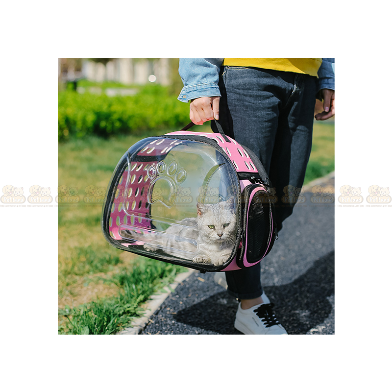 Cat Carrier Breathable Transparent Shoulder Backpack Cage for Travel